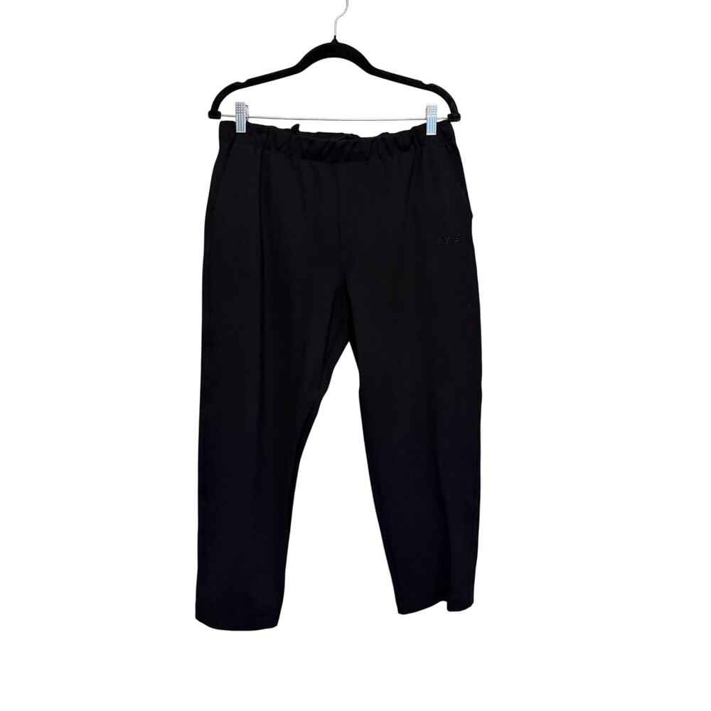 AWET Pull On Trouser Pants Womens L Black Pocket Minimalist Career Office Work
